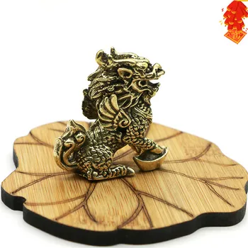 Vintage Bronze Čínsky Mýtické Zviera Qi Lin Socha 1 pár Medi Zvierat Ozdoby Šťastie Domov Feng Shui Obývacia Izba Dekorácie
