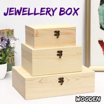 Vintage Drevené Šperky Box Poklad Šperky Úložný Box Prípade Kozmetika Organizátor Kontajner Package Box Svadobné Narodeninám