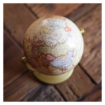 Vintage Podstavec anglické vydanie svete mape sveta dekorácie zemi svete s Gold base Geografia suchozemské tellurion