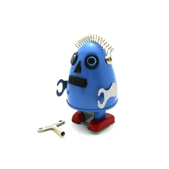Vintage Retro Vajcia v Tvare Robota Tin hračka Klasické Hodinky Mechanické Vietor Až Robot Tin Hračka Pre Dospelých, Deti Zberateľskú Darček