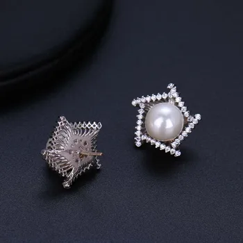 Vintage Simulované-pearl Geometrické Ženy Stud Náušnice Český Luxusné Svadobné kórejský Náušnice Šperky
