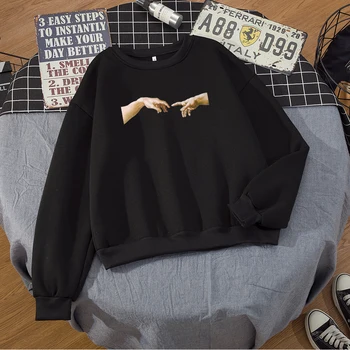 Vintage Skuggna Tvorba Ruky Umenie Nadrozmerné mikina s Kapucňou Sveter Oblečenie Tumblr Streetwear 90. rokov Estetické Harajuku Mikina Ženy