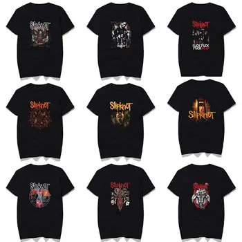 Vintage Slipknot Rocková Kapela Topy Tee Tričko pánske Veľkosť Veľké Čierne Ťažkých Kovov Unisex Loose Fit bavlna Rôzne grafické T-Shirt