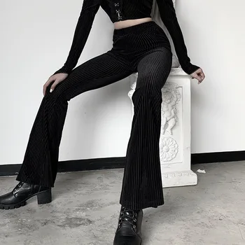 Vintage Streetwear Ženy Obličkového Nohavice Harajuku E-dievča Estetické Emo Grunge Ženské Nohavice na Jar 2021 Chic