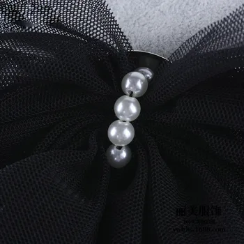 Vintage Veľký Luk Brošňa Pin pre Ženy Tričko Vyhovovali Šaty Ručné Pearl Oka Textílie Závoj Boutonniere Šperky Klip Vlasy Dekorácie
