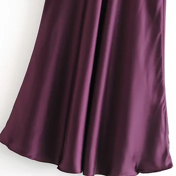 Vintage štýlové fialové midi sukne ženy 2019 módne zips lietať streetwear dámy sukne bežné linky faldas vestidos mujer