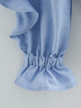 Vintage Štýlový Rozstrapatené Tričko Topy Ženy Blúzky 2020 Módy V Krku Dlhý Rukáv Dámske Košele Bežné Blusas Mujer blusa