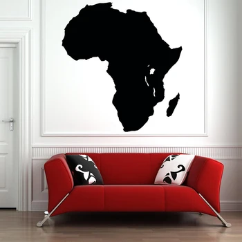 Vinyl na Stenu Odtlačkový Kontinentu Afrika Mapa Africké Dievča Turban Samolepky Tapety AM35