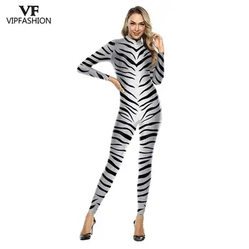 VIP MÓDNE 3D Zvierat Leopard Tlač Vzor Halloween Cosplay Kostým Pre Ženy Purim Festival Kombinézach Kombinézach