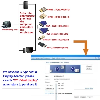 Virtuálne Zobrazenie Adaptér Mini DP Displayport Figuríny Zapojte Bezhlavého Ghost Displej Emulátor 2560x1600p@60Hz