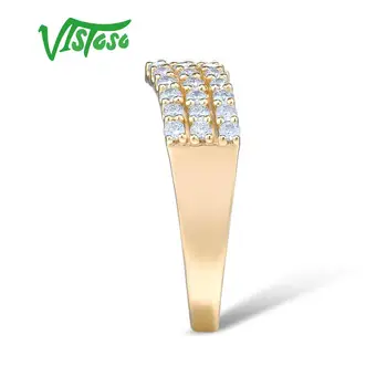 VISTOSO Čistý 14K 585 Žlté Zlato Krúžok Pre Ženy Iskrivý Diamant Sľub Klasický Zásnubný Prsteň Výročie Strany Jemné Šperky