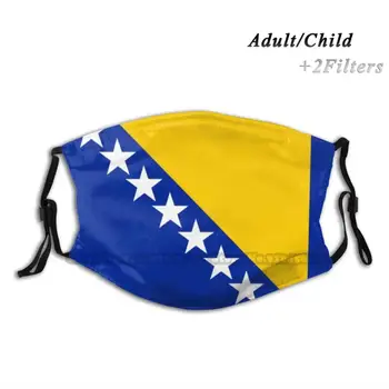 Vlajka Bosne A Hercegovine Vytlačiť Opakovane Pm2.5 Filtra Diy Úst Maska Deti Vlajka Bosna A Hercegovina Sarajevo Krajiny Európy