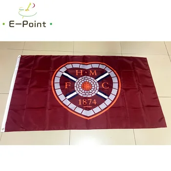 Vlajka Škótsko Heart of Midlothian FC 3 ft*5 ft (90*150 cm) Veľkosť Vianočné Dekorácie pre Domov Vlajky Zástavy Dary
