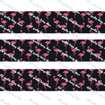 Vlastné 22 mm 25 mm 38 mm 75mm Flamingo vytlačené grosgrain páse s nástrojmi 16 ovocie nepriateľ tlač elastické DIY šitie pásky 50 metrov
