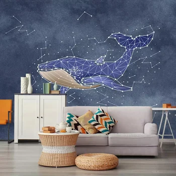 Vlastné 3D Fotografie Tapety Zariadené a Moderné Módne Akvarel Shark Súhvezdí Tvorivé Veľká nástenná maľba Pre Deti Izba Spálňa Umenie
