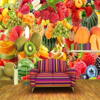 Vlastné 3D Tapety Maľby Broskyňa Apple Melón Čerstvé Ovocie Plagát Nástenné Maľby Obývacia Izba, Kuchyňa Ovocie Shop Dekor nástenná maľba