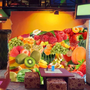 Vlastné 3D Tapety Maľby Broskyňa Apple Melón Čerstvé Ovocie Plagát Nástenné Maľby Obývacia Izba, Kuchyňa Ovocie Shop Dekor nástenná maľba
