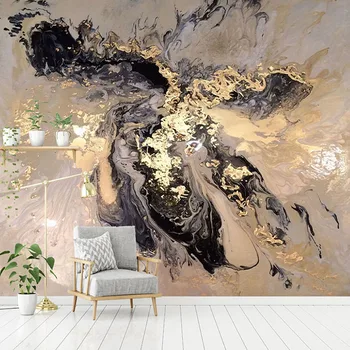Vlastné Akejkoľvek Veľkosti nástennú maľbu, Tapety 3D Abstraktné Zlatá Krajina Striekajúcej Atrament Nástenné Maľby Obývacia Izba Štúdia Kreatívne Steny Papiere