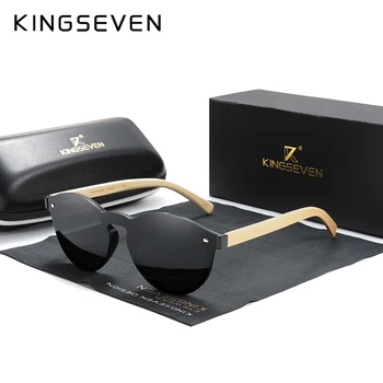 Vlastné LOGO KINGSEVEN 2020 Bambusu Série Polarizované pánske Okuliare Drevené Retro slnečné Okuliare UV400 Ochrana Módne Ženy