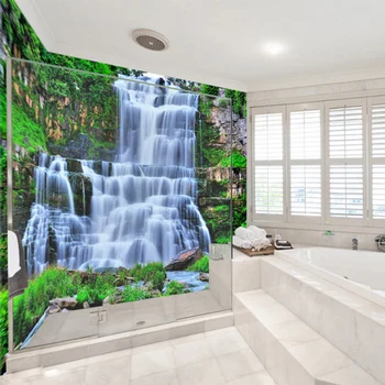 Vlastné samolepiace Kúpeľňa nástennú maľbu, Tapety 3D Útesu Vodopád Stenu, Nálepky, PVC Nepremokavé Fresco Abstraktných De Parede 3D Paisagem