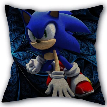 Vlastné Sonic The Hedgehog obliečka na Vankúš Kvalitný bytový Textil Bavlnená posteľná Bielizeň Textílie 45x45cm Jednej Strane Dekorácie Vankúše