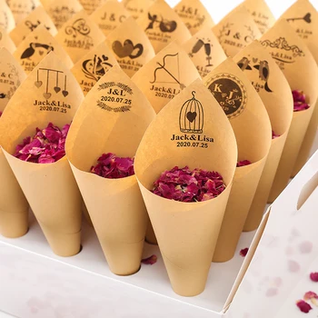 Vlastné svadobné konfety kužele FEESTIGO Sušené okvetné lístky ruží Biologicky prirodzené konfety kužele na svadbu a párty dekorácie