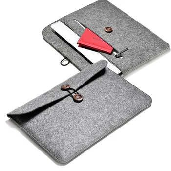 Vlnená Plsť Hasp Pevné Laptop Rukáv Notebook Taška Case Funda Pre 11 12 13 palcový MacBook Air Pro Samsung Unisex Pre Mužov, Ženy