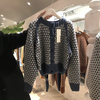 Vlnené Jeseň a v Zime Roku 2020 Nové Oblečenie pre Ženy Voľné Pletený Sveter Sveter s Vlnou Dizajnér Harajuku