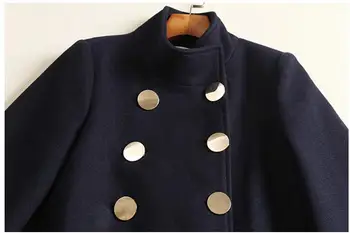 Vlny Kabát Ženy Dvojité Breasted Black Vlnené Cape Zime Teplé Zmes Kabát Elegantné, Luxusné Značky Outwear Kabát 2021 Nový Príchod