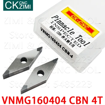 VNMG160404 CBN 4t-taktné VNMG 160404 CBN nitrid Bóru sústružnícke Nože CNC Interné nástroje na sústruženie Kovov, sústružnícke vložky pre Kalenej ocele