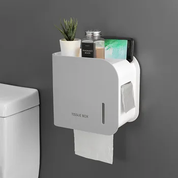 Vodotesný Magnetický Sacie Wall Mount Kúpeľňa Toaletného Papiera Držiak Na Papierovej Dutinke Úložný Box Telefón Kuchyňa Tkaniva Box Vrece Odpadkov