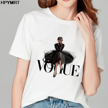 Vogue dievčatá tričko estetické ženy móda 90. rokov tričko harajuku ulzzang vytlačený Obrázok nové letné t-shirt topy ženské oblečenie