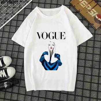 Vogue dievčatá tričko estetické ženy móda 90. rokov tričko harajuku ulzzang vytlačený Obrázok nové letné t-shirt topy ženské oblečenie