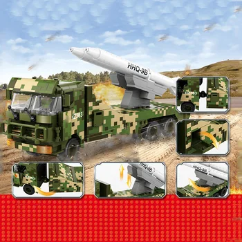 Vojenské série Čínska Armáda HQ-9B Medium Range Air Defense Obrnené Vozidlo vojak DIY Model Stavebné kamene, Tehly, Hračky, Darčeky