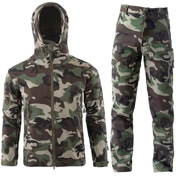 Vojenské Taktické Jednotné Sady Mens Armády Kamufláž Fleece Bundy Thermal Outdoor Hunt Vojenské Taktické Oblek Značky Oblečenie