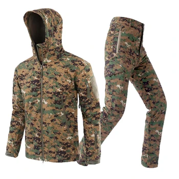 Vojenské Taktické Jednotné Sady Mens Armády Kamufláž Fleece Bundy Thermal Outdoor Hunt Vojenské Taktické Oblek Značky Oblečenie