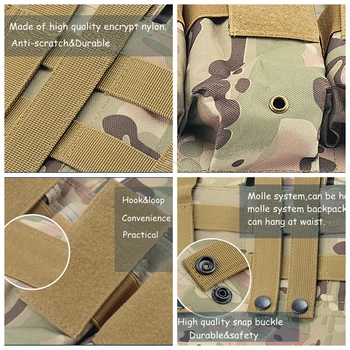 Vojenské Taktické MOLLE Triple Časopis Tašky Triple Armády Streľba Mag Pouch Wargame Paintball Puzdro Zariadenia pre M14 Ak47