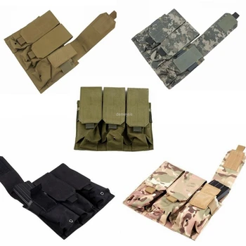 Vojenské Taktické MOLLE Triple Časopis Tašky Triple Armády Streľba Mag Pouch Wargame Paintball Puzdro Zariadenia pre M14 Ak47