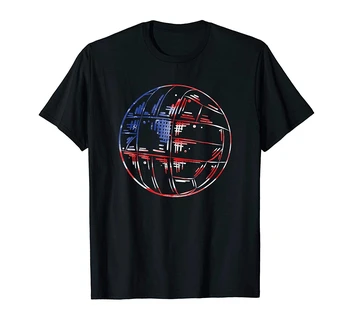 Volejbal Americkej Vlajky USA Pride Športový Tím Vlasteneckej Gif T-Shirt
