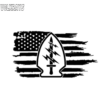 Volkrays Osobnosti Auto Nálepky Americkej Vlajky US Army Rangers Špeciálnych Síl Kryt Škrabance Vinyl Kotúča, Black/Silver,7 cm*14 cm