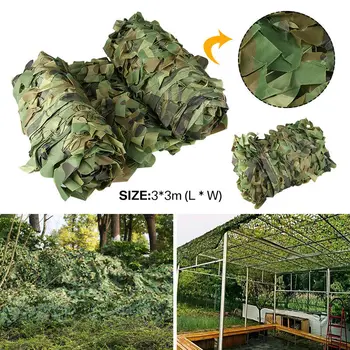 Vonkajšie Jungle Vojenskou Kamuflážou Siete na lov Lesné Armády Camo sieťovina textílie Camping Slnečné ShelterTent Tieni slnka útulku