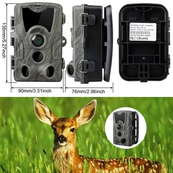 Vonkajšie Poľovnícky Chodník Fotoaparát Noc Verzia Wild Kamery 16MP 1080P IP65 Foto Pasce 0.3 s Spúšť Voľne žijúcich živočíchov kamerový monitorovací