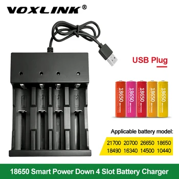 VOXLINK 18650 batérie, nabíjačky LED 4slots Inteligentné nabíjanie 26650 21700 14500 26500 22650 26700 Li-ion Nabíjateľnú Batériu, nabíjačku