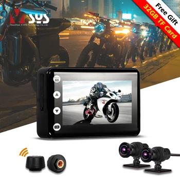 VSYS F2 Motocykel kamerový Systém WiFi DVR s Smart Rozchod (TPMS/počítadlo kilometrov) Dual SONY IMX307 Nočné Videnie Nepremokavé Dash Cam