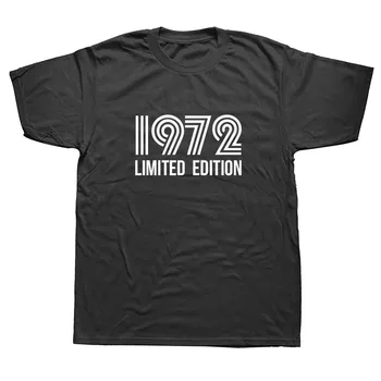 Vtipné Bežné 1972 Limited Edition Grafické T-Shirt Mens Krátke Rukávy Hip Hop Vytlačené T Košele Nadrozmerné Streetwear Top Tees