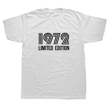 Vtipné Bežné 1972 Limited Edition Grafické T-Shirt Mens Krátke Rukávy Hip Hop Vytlačené T Košele Nadrozmerné Streetwear Top Tees