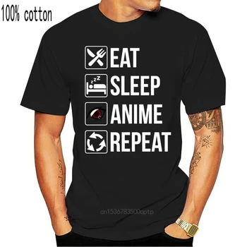 Vtipné Jesť, Spať Anime Opakovať T Rukávy Košele Chlapec Bavlna Muži T-Shirt Top Tee 2020 Značky T Košele