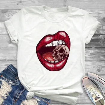 Vtipné kráľovnej sa narodili v januári červené ústa rúž vytlačené tričko priatelia narodeniny darček tričko DIY leto, jeseň top žena