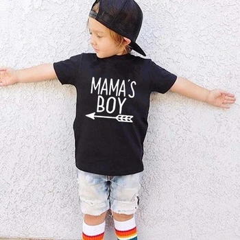 Vtipné Mama a Mama ' s Boy Tlač Mama a Syn Zodpovedajúce T-Shirts Bežné Matka Syna Čierne Bavlnené Tričko Baby Boy Kombinézu Tepláková súprava