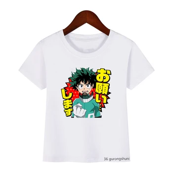 Vtipné, Môj Hrdina Akademickej obce Japonské Anime, Komiksu, Tlač Chlapci t-shirt Roztomilý detský Topy Lete Harajuku biele Dievčenské tričko Streetwear